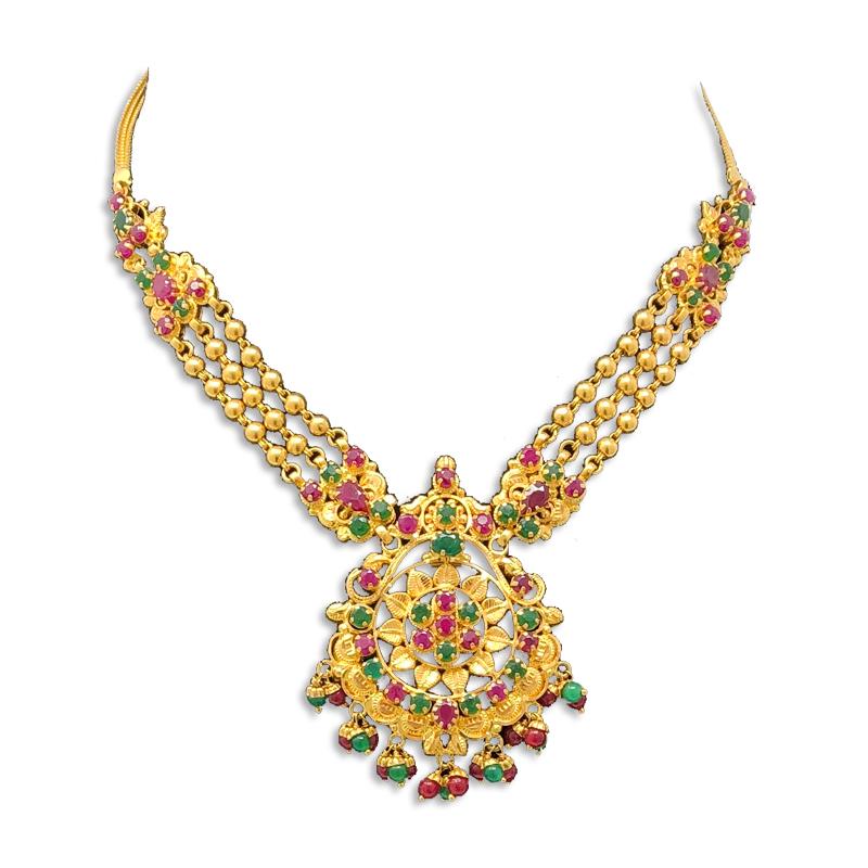 Simple Bridal Gold Necklace Designs